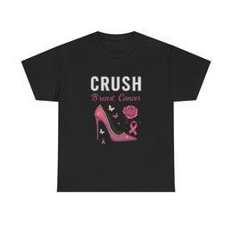 Bling Floral Pink Ribbon Crush Breast Cancer Awareness Long Sleeve Tee - Unisex Apparel