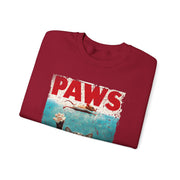 Humorous Cat Chasing Mouse PAWS Parody Sweatshirt  Funny Gift for Fans