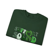 Groovy Support Squad Green Ribbon Liver Cancer Awareness Sweatshirt Unisex Gift