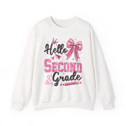 Hello Second Grade First Day Of School Teacher Sweatshirt Coquette Style Gift for Her