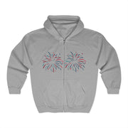 Funny Fireworks Couple Zip Hoodie Independence Day Unisex Gift