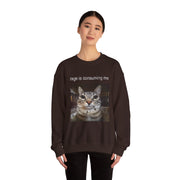 Funny Staring Cat Meme Sweatshirt Rage Is Consuming Me Unisex Gift