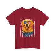 American Flag Golden Retriever 4th of July T-Shirt - Unisex Apparel