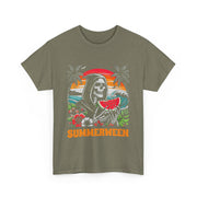 Funny Summerween Skeleton Tropical Beach Unisex T-Shirt