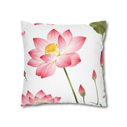Elegant White Flower Botanical Pillow Case Gift for Her