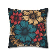 Boho Floral Pillowcase, Decorative Cushion Cover for Home, Cozy Living Room, Gift for Plant Lovers, Home Decor Essentials