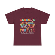 School's Out Forever Retired Teacher 2025 Groovy Retirement T-Shirt Unisex Gift