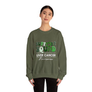 Groovy Support Squad Green Ribbon Liver Cancer Awareness Sweatshirt Unisex Gift