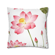 Elegant White Flower Botanical Pillow Case Gift for Her