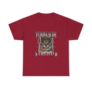 Funny Cat Meme T-Shirt Tummy Ache Survivor Gift for Unisex