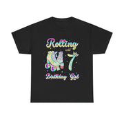 Roller Skating 7th Birthday Party T-Shirt Gift for Her