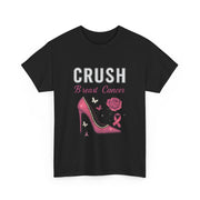 Bling Floral Pink Ribbon Crush Breast Cancer Awareness Long Sleeve Tee - Unisex Apparel