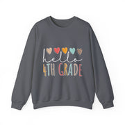 Hello 4th Grade Back To School Sweatshirt - Fourth Grade Vibes Heart Love Unisex Gift