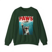 Humorous Cat Chasing Mouse PAWS Parody Sweatshirt  Funny Gift for Fans