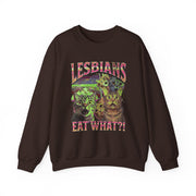 Lesbians Eat What Funny Cat Pun LGBTQ Pride Sweatshirt Unisex Apparel