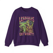 Lesbians Eat What Funny Cat Pun LGBTQ Pride Sweatshirt Unisex Apparel