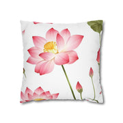Elegant White Flower Botanical Pillow Case Gift for Her