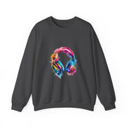 Colorful Music Headphones Sweatshirt for Music Lovers Unisex Apparel