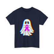 Trippy Vaporwave Boo Ghost Halloween Breast Cancer Awareness Tank Top - Unisex Apparel