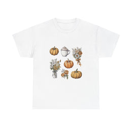 Cottagecore Fall Pumpkin T-Shirt Autumn Aesthetic Flower Bouquet