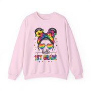 Messy Bun 1st Grade Teacher Sweatshirt Back to School Gift for Her