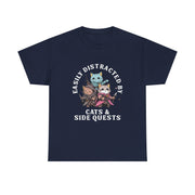 Funny Cats Side Quest Distracted Tabletop T-Shirt - Gift for Dad