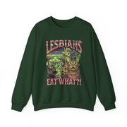 Lesbians Eat What Funny Cat Pun LGBTQ Pride Sweatshirt Unisex Apparel