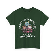 Funny Cats Side Quest Distracted Tabletop T-Shirt - Gift for Dad
