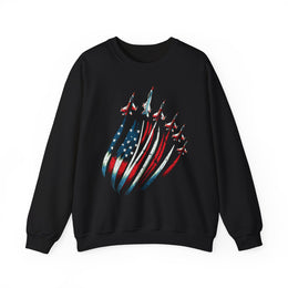 Patriotic USA Flag Fighter Jets Sweatshirt Gift for Fans