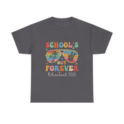 School's Out Forever Retired Teacher 2025 Groovy Retirement T-Shirt Unisex Gift