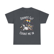 LGBT Ally Raccoon T-Shirt – Funny Pride Tee with Rainbow Flag for Supportive Friends and LGBTQ+ Allies