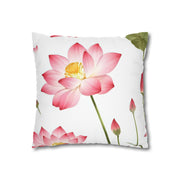 Elegant White Flower Botanical Pillow Case Gift for Her