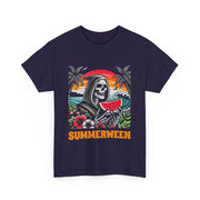 Funny Summerween Skeleton Tropical Beach Unisex T-Shirt