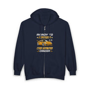 Race Car Ready to Crush Childhood Cancer Zip Hoodie for Boys