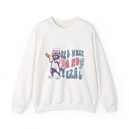 Funny Raccoon 4th of July Sweatshirt Patriotic Independence Day Gift Unisex