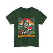 Funny Summerween Skeleton Tropical Beach Unisex T-Shirt