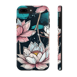 Boho Chic Vintage Lotus Phone Case Gift for Her - Floral Pattern Phone Protector