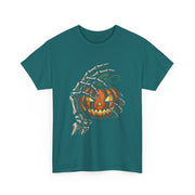 Skeleton Hand Pumpkin Halloween T-Shirt - Unisex Apparel