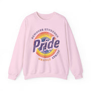 Pride Removes Stubborn Orange Stains Sweatshirt – Funny Retro LGBTQ+ Statement for Pride Month & Protest Style