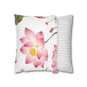 Elegant White Flower Botanical Pillow Case Gift for Her