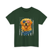 American Flag Golden Retriever 4th of July T-Shirt - Unisex Apparel