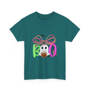 Coquette Bow Lace Boo Ghost Halloween T-Shirt for Women