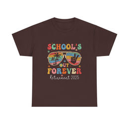 School's Out Forever Retired Teacher 2025 Groovy Retirement T-Shirt Unisex Gift