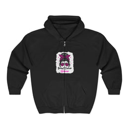 Breast Cancer Awareness Leopard Print Zip Hoodie for Women