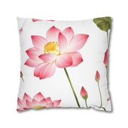 Elegant White Flower Botanical Pillow Case Gift for Her