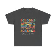 School's Out Forever Retired Teacher 2025 Groovy Retirement T-Shirt Unisex Gift