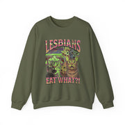 Lesbians Eat What Funny Cat Pun LGBTQ Pride Sweatshirt Unisex Apparel