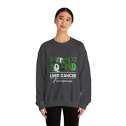 Groovy Support Squad Green Ribbon Liver Cancer Awareness Sweatshirt Unisex Gift