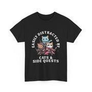 Funny Cats Side Quest Distracted Tabletop T-Shirt - Gift for Dad