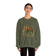 Beautiful Elephant Floral Flower Design Unisex Sweatshirt